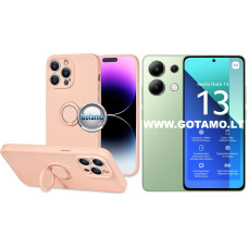 B-Hold Plus dėklas nugarėlė Xiaomi Redmi Note 13 4G telefonui šviesiai oranžinės spalvos