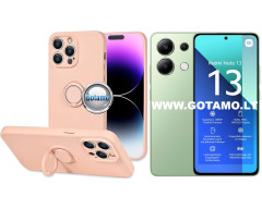 B-Hold Plus dėklas nugarėlė Xiaomi Redmi Note 13 4G telefonui šviesiai oranžinės spalvos