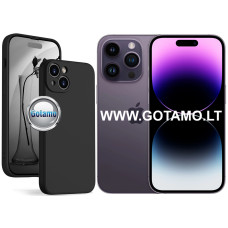 B-Soft Plus dėklas nugarėlė Apple iPhone 14 Pro Max telefonui juodos spalvos