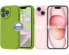 B-Soft Plus dėklas nugarėlė Apple iPhone 15 telefonui alyvuogių žalios spalvos