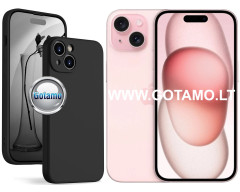 B-Soft Plus dėklas nugarėlė Apple iPhone 15 telefonui juodos spalvos