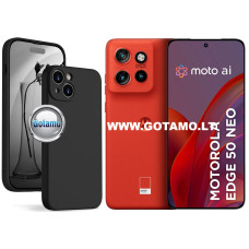 B-Soft Plus dėklas nugarėlė Motorola Edge 50 Neo telefonui juodos spalvos