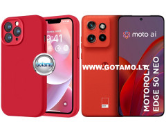 B-Soft Plus dėklas nugarėlė Motorola Edge 50 Neo telefonui raudonos spalvos