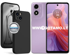B-Soft Plus dėklas nugarėlė Motorola Moto E14, G04, G04s, G24, G24 Power telefonams juodos spalvos