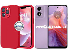 B-Soft Plus dėklas nugarėlė Motorola Moto E14, G04, G04s, G24, G24 Power telefonams raudonos spalvos