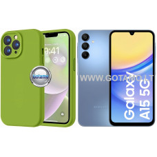 B-Soft Plus dėklas nugarėlė Samsung Galaxy A15, Samsung Galaxy A15 5G telefonams alyvuogių žalios spalvos