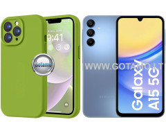 B-Soft Plus dėklas nugarėlė Samsung Galaxy A15, Samsung Galaxy A15 5G telefonams alyvuogių žalios spalvos