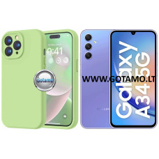 B-Soft Plus dėklas nugarėlė Samsung Galaxy A34 mobiliajam telefonui mačos žalios spalvos