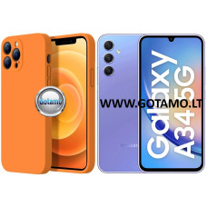 B-Soft Plus dėklas nugarėlė Samsung Galaxy A34 mobiliajam telefonui oranžinės spalvos
