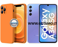 B-Soft Plus dėklas nugarėlė Samsung Galaxy A34 mobiliajam telefonui oranžinės spalvos