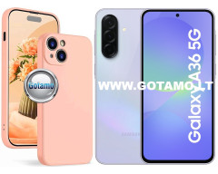 B-Soft Plus dėklas nugarėlė Samsung Galaxy A36 telefonui šviesiai oranžinės spalvos