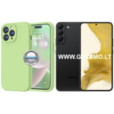 B-Soft Plus dėklas nugarėlė Samsung Galaxy S22 5G telefonui mačos žalios spalvos