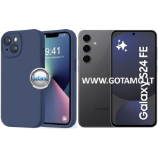B-Soft Plus dėklas nugarėlė Samsung Galaxy S24 FE telefonui tamsiai mėlynos spalvos