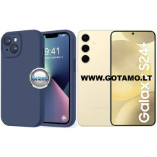 B-Soft Plus dėklas nugarėlė Samsung Galaxy S24+ (S24 Plus) telefonui tamsiai mėlynos spalvos