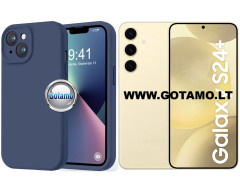 B-Soft Plus dėklas nugarėlė Samsung Galaxy S24+ (S24 Plus) telefonui tamsiai mėlynos spalvos