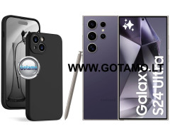 B-Soft Plus dėklas nugarėlė Samsung Galaxy S24 Ultra telefonui juodos spalvos