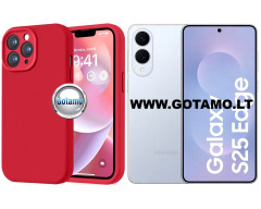 B-Soft Plus dėklas nugarėlė Samsung Galaxy S25 Edge telefonui raudonos spalvos