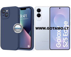 B-Soft Plus dėklas nugarėlė Samsung Galaxy S25 Edge telefonui tamsiai mėlynos spalvos