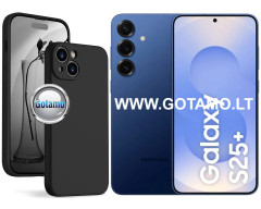 B-Soft Plus dėklas nugarėlė Samsung Galaxy S25 Plus telefonui juodos spalvos