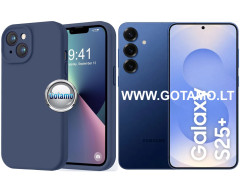 B-Soft Plus dėklas nugarėlė Samsung Galaxy S25 Plus telefonui tamsiai mėlynos spalvos