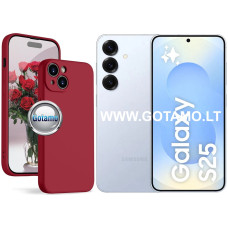 Samsung Galaxy S25 dėklai ir apsauginiai stiklai - B-Soft Plus dėklas nugarėlė Samsung Galaxy S25 telefonui bordo spalvos