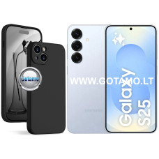 B-Soft Plus dėklas nugarėlė Samsung Galaxy S25 telefonui juodos spalvos