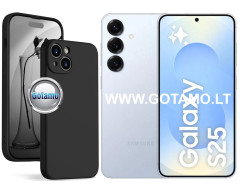 B-Soft Plus dėklas nugarėlė Samsung Galaxy S25 telefonui juodos spalvos