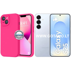 Samsung Galaxy S25 dėklai ir apsauginiai stiklai - B-Soft Plus dėklas nugarėlė Samsung Galaxy S25 telefonui ryškiai rožinės spalvos