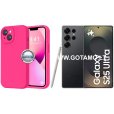 Samsung Galaxy S25 Ultra dėklai ir apsauginiai stiklai - B-Soft Plus dėklas nugarėlė Samsung Galaxy S25 Ultra telefonui ryškiai rožinės spalvos