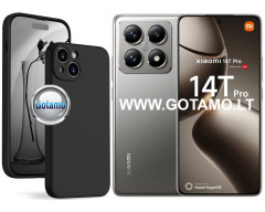 B-Soft Plus dėklas nugarėlė Xiaomi 14T, Xiaomi 14T Pro telefonams juodos spalvos