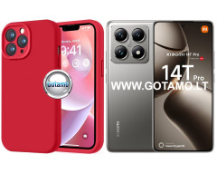 B-Soft Plus dėklas nugarėlė Xiaomi 14T, Xiaomi 14T Pro telefonams raudonos spalvos