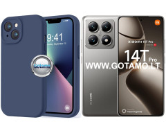B-Soft Plus dėklas nugarėlė Xiaomi 14T, Xiaomi 14T Pro telefonams tamsiai mėlynos spalvos