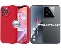 B-Soft Plus dėklas nugarėlė Xiaomi 15 telefonui raudonos spalvos