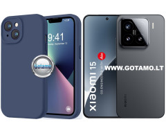 B-Soft Plus dėklas nugarėlė Xiaomi 15 telefonui tamsiai mėlynos spalvos