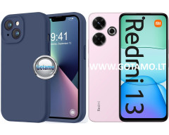 B-Soft Plus dėklas nugarėlė Xiaomi Redmi 13, Xiaomi Redmi 13 5G telefonams tamsiai mėlynos spalvos