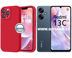 B-Soft Plus dėklas nugarėlė Xiaomi Redmi 13C 5G telefonui raudonos spalvos