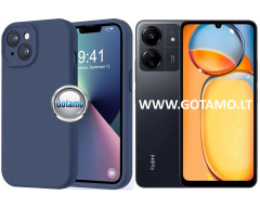 B-Soft Plus dėklas nugarėlė Xiaomi Redmi 13C 5G telefonui tamsiai mėlynos spalvos