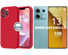 B-Soft Plus dėklas nugarėlė Xiaomi Redmi Note 13 5G telefonui raudonos spalvos