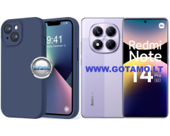 B-Soft Plus dėklas nugarėlė Xiaomi Redmi Note 14 Pro 5G, Xiaomi Poco X7 telefonams tamsiai mėlynos spalvos