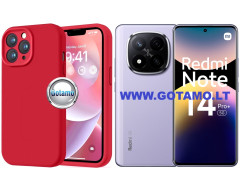 B-Soft Plus dėklas nugarėlė Xiaomi Redmi Note 14 Pro Plus 5G telefonui raudonos spalvos