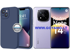 B-Soft Plus dėklas nugarėlė Xiaomi Redmi Note 14 Pro Plus 5G telefonui tamsiai mėlynos spalvos