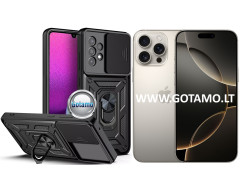 B-Ultra dėklas nugarėlė šarvai Apple iPhone 16 Pro mobiliajam telefonui juodos spalvos