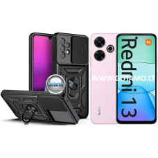 Xiaomi Redmi 13, Xiaomi Redmi 13 5G dėklai ir apsauginiai stiklai - B-Ultra dėklas nugarėlė šarvai Xiaomi Redmi 13, Xiaomi Redmi 13 5G telefonams juodos spalvos