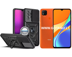 B-Ultra dėklas nugarėlė šarvai Xiaomi Redmi 9C, Xiaomi Redmi 10A telefonams juodos spalvos