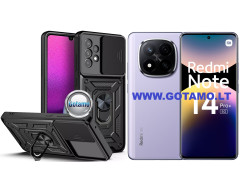 B-Ultra dėklas nugarėlė šarvai Xiaomi Redmi Note 14 Pro Plus 5G telefonui juodos spalvos