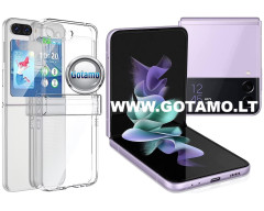Crystal dėklas nugarėlė Samsung Galaxy Z Flip 3 5G mobiliajam telefonui skaidrus