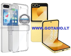 Crystal dėklas nugarėlė Samsung Galaxy Z Flip 6 mobiliajam telefonui skaidrus