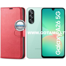 Diary Mate dėklas Samsung Galaxy A26 telefonui raudonos spalvos