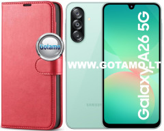 Diary Mate dėklas Samsung Galaxy A26 telefonui raudonos spalvos