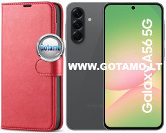 Diary Mate dėklas Samsung Galaxy A56 telefonui raudonos spalvos